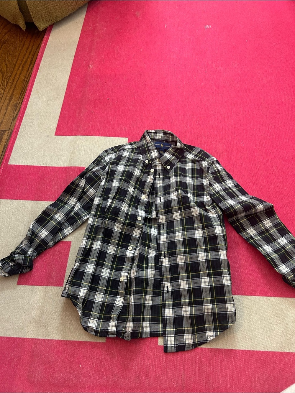 Polo by Ralph Lauren Black and White Plaid Button-Down Shirt